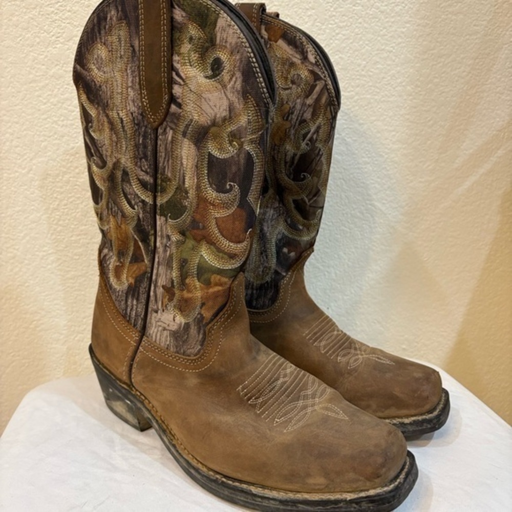 Mastersons Leather &‎ Camo Western Square Toe boots